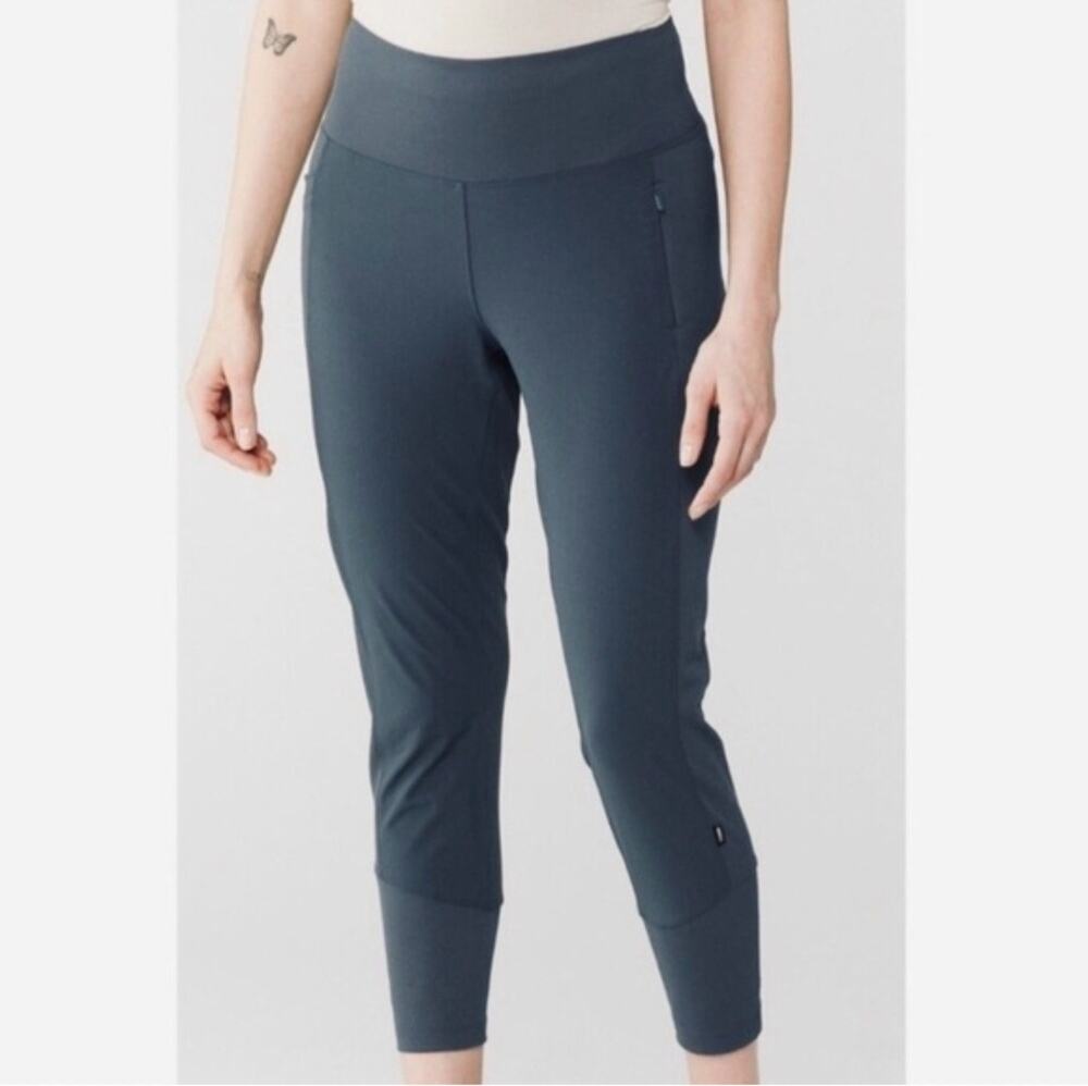 REI Co-op Flash Hybrid Tights Women's Large Blue Gray Hiking Leggings Pockets